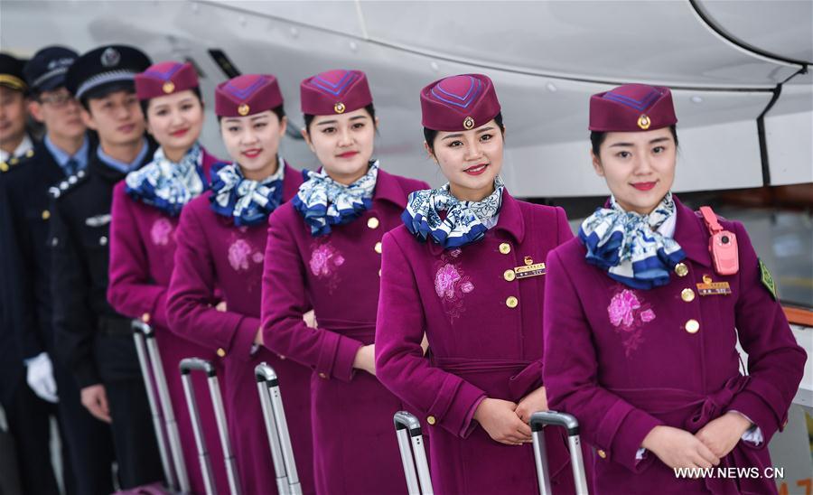 Crew members of high-speed trains linking Xi'an, Chengdu