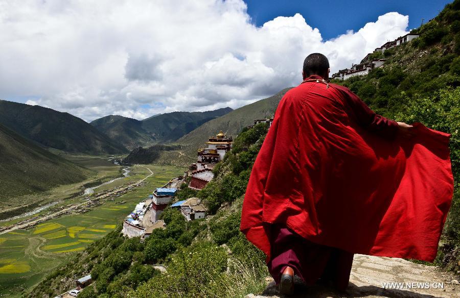 Sorcerer's dance performed at Drigong Ti Temple of Lhasa