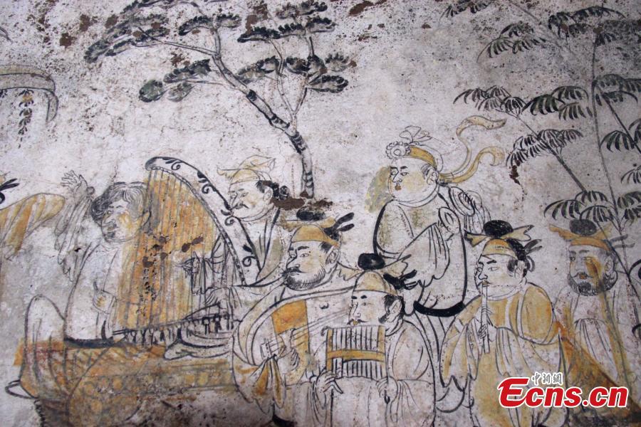 Earliest landscape mural of Tang Dynasty unearthed