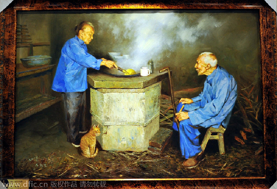 Paintings by DPRK's Mansudae Art Studio debut in Shenyang