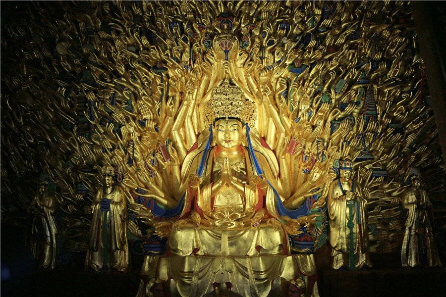 Restored statue of Qianshou Guanyin reopens to public