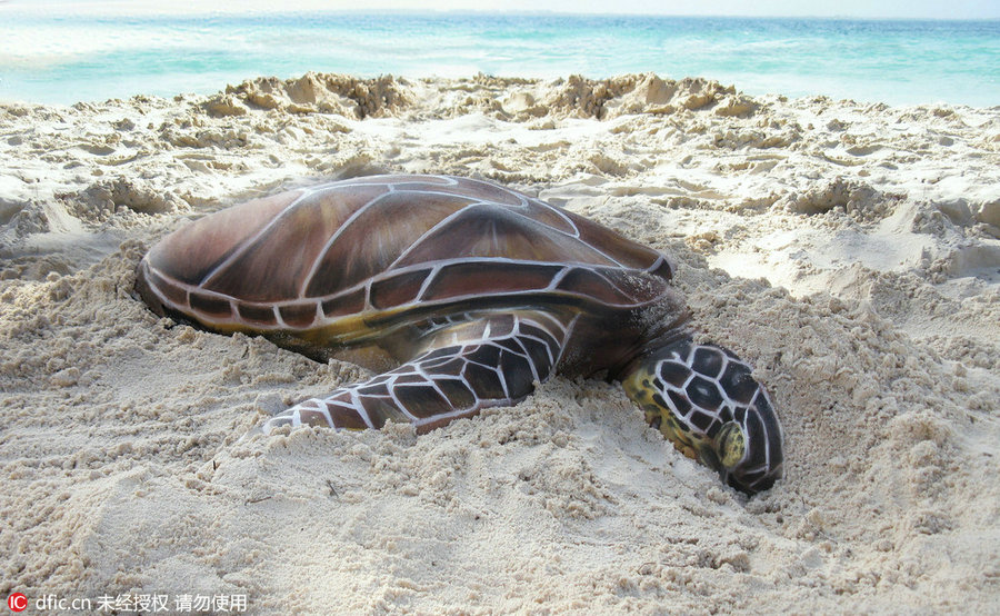 Body brushwork creates vivid animals