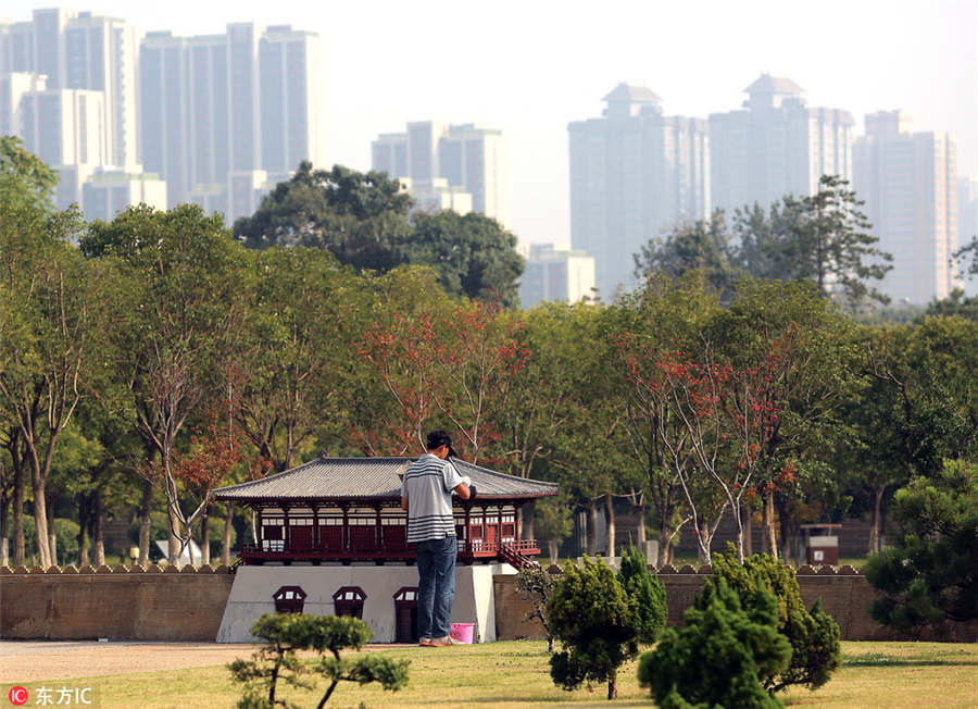 Miniature replica of Daming Palace shows Tang Dynasty's craftsmanship