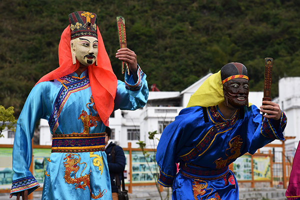 Nuo masks dance, treasure of China's Maonan ethnic group