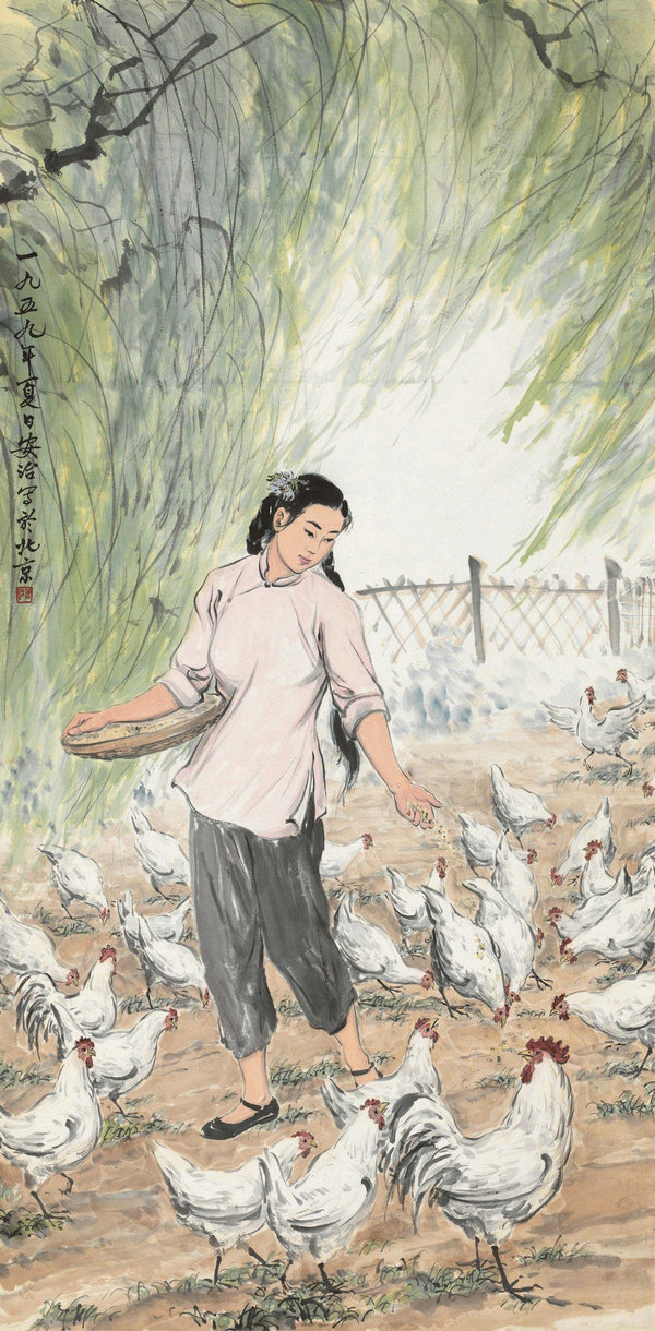 Lovely roosters depicted by Chinese painters