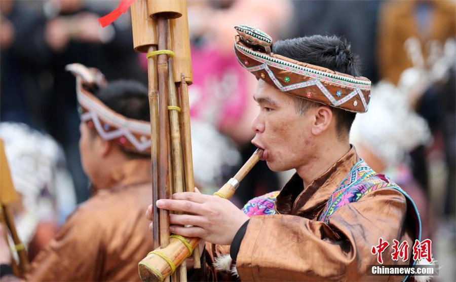 Miao people celebrate Manggao festival in S China