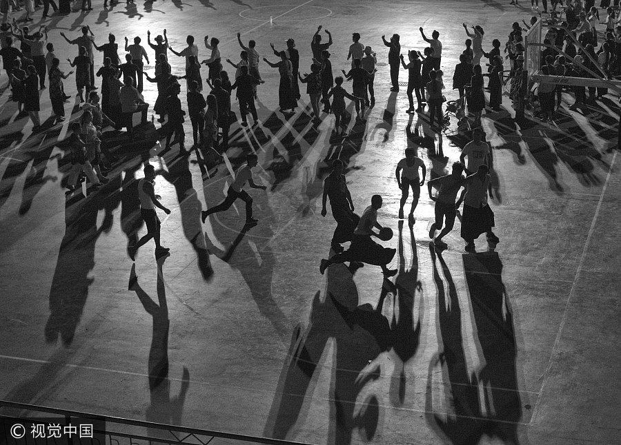 Chinese square dance captured in camera