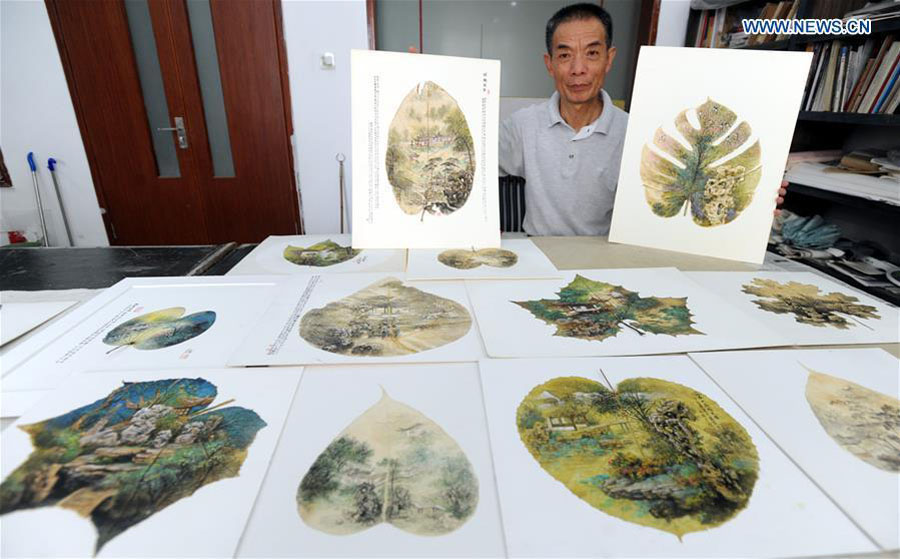 Local artist shows leaf painting artworks