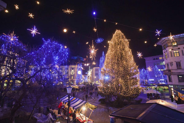 Christmas lights up Ljubljana