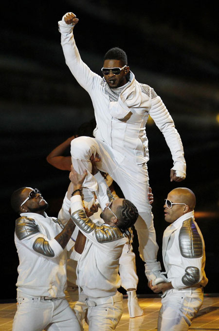 The Black Eyed Peas perform at Super Bowl XLV halftime show