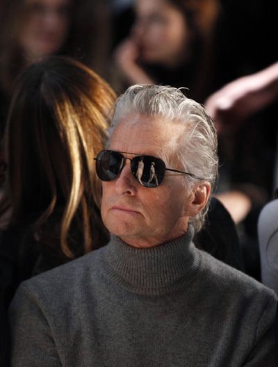 Michael Douglas and Catherine Zeta-Jones attend a showing of the Michael Kors Fall/Winter 2011 collection