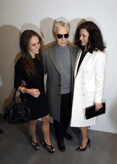 Michael Douglas and Catherine Zeta-Jones attend a showing of the Michael Kors Fall/Winter 2011 collection