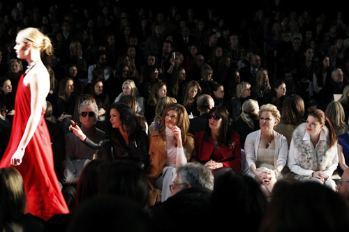 Michael Douglas and Catherine Zeta-Jones attend a showing of the Michael Kors Fall/Winter 2011 collection