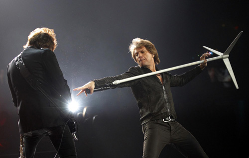 Jon Bon Jovi performs at a concert in Boston