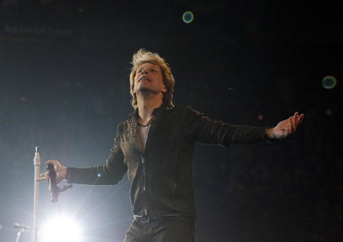 Jon Bon Jovi performs at a concert in Boston