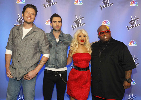 Singer Christina Aguilera promotes television series 'The Voice'