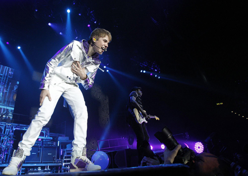 Justin Bieber performs during his concert