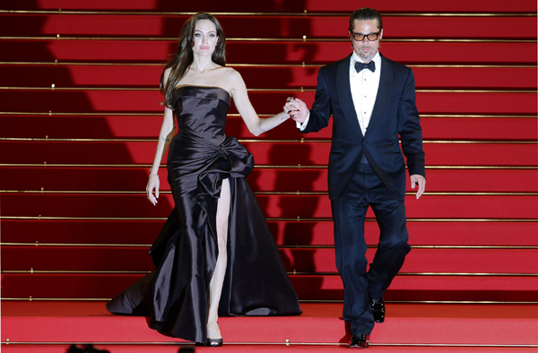 Pitt and Jolie at screening of film 'The Tree of Life' at 64th Cannes Film Festival