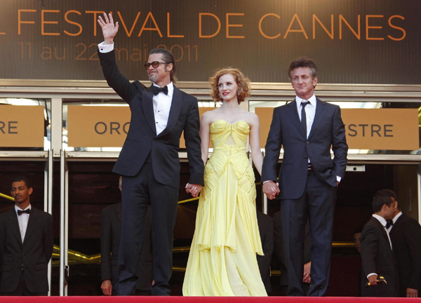 Pitt and Jolie at screening of film 'The Tree of Life' at 64th Cannes Film Festival