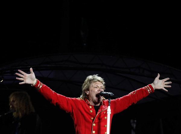 Jon Bon Jovi performs at Olympic stadium 'Lluis Companys'  in Barcelona