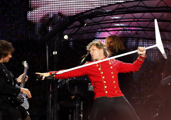 Jon Bon Jovi performs at Olympic stadium 'Lluis Companys'  in Barcelona