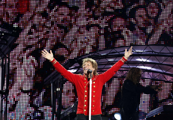 Jon Bon Jovi performs at Olympic stadium 'Lluis Companys'  in Barcelona