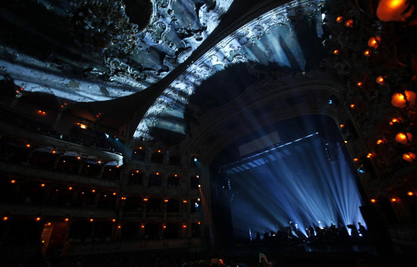 George Michael performs during his concert in Prague