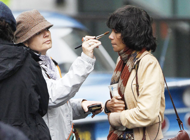 Halle Berry at set of movie 'Cloud Atlas' in Glasgow