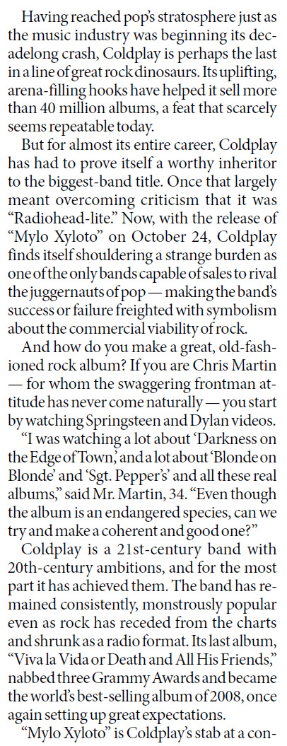 Coldplay sells albums like it's 1999