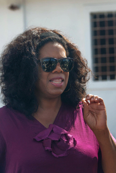 Winfrey shoots upcoming show in Haiti