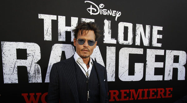 Depp attends premiere of 'The Long Ranger' in California