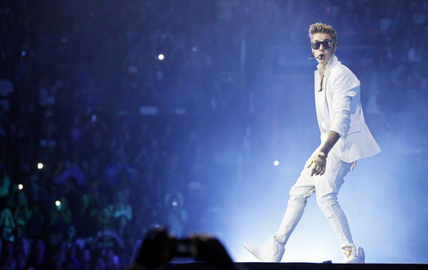 Justin Bieber performs during his Believe Tour