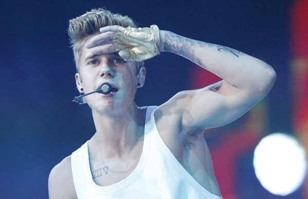 Justin Bieber performs during his Believe Tour