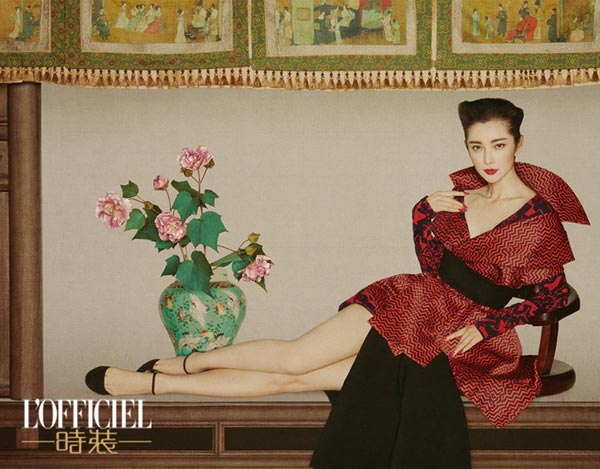 Li Bingbing poses for L'Officiel magazine