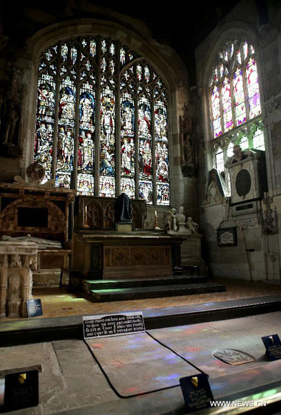 William Shakespeare's grave a popular tourist spot