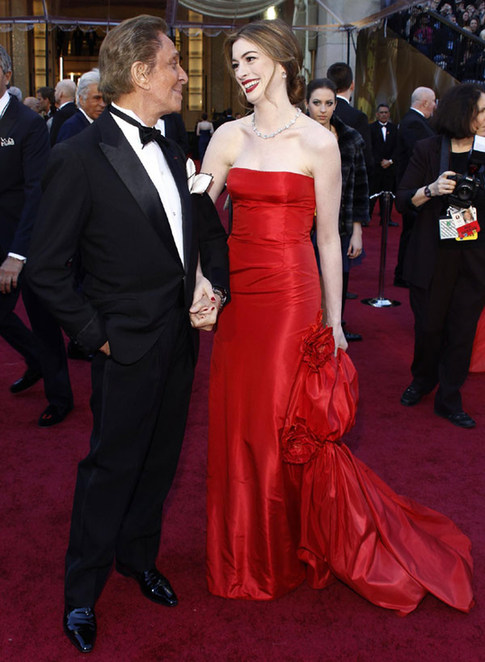 Co-host Anne Hathaway arrives at the 83rd Academy Awards