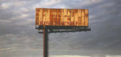 Artist deciphers blank billboards from a bygone era