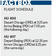 Hainan starts Chicago-Beijing direct