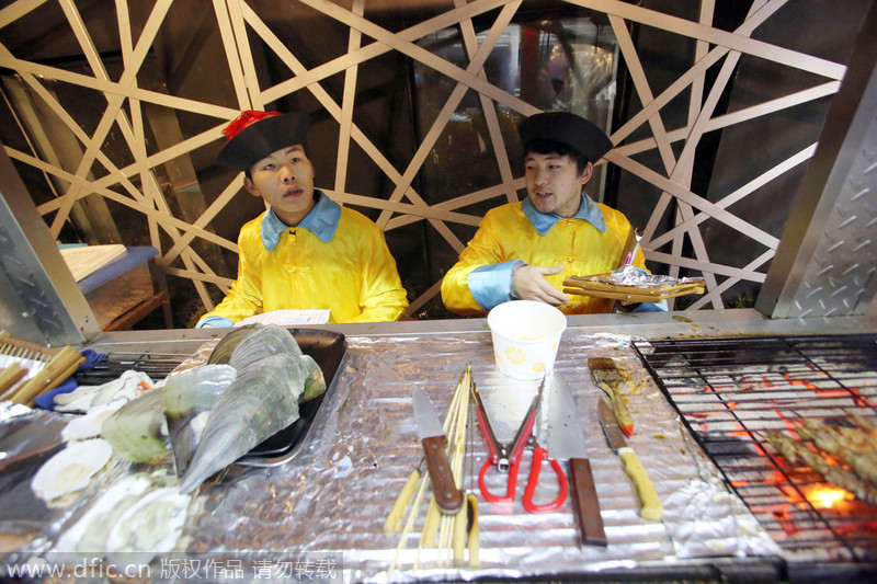 Modern food van with ancient look in Shanghai