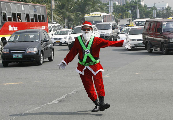 Santa the traffic controller