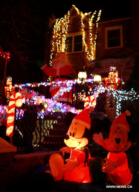 Christmas lights sparkle in New York