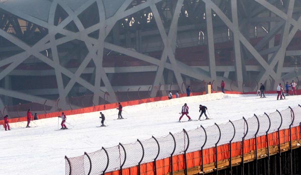 A playground of snow and ice