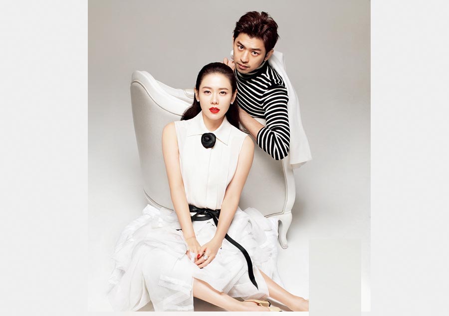 Chen Bolin and Son Ye-jin pose for Femina magazine