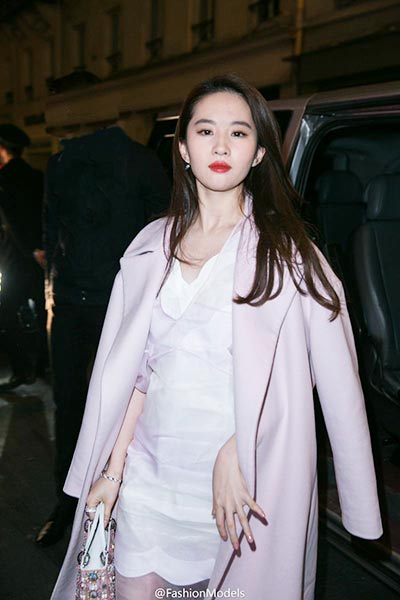 Actress Liu Yifei poses in Paris