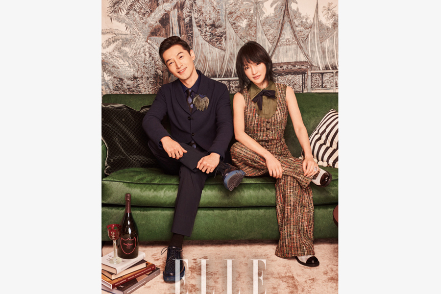 Zhou Xun and Hu Ge pose for fashion magazine