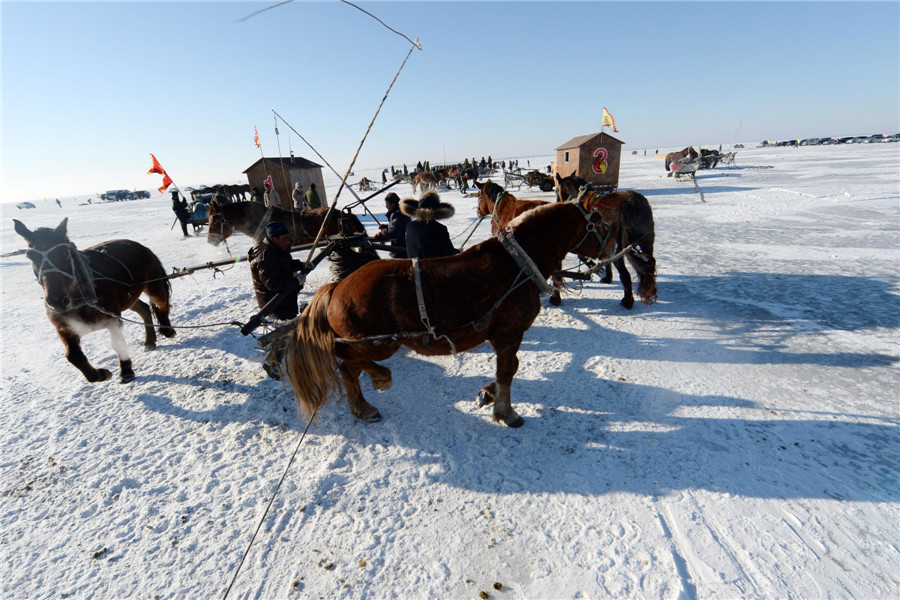 Ice fishing in NE China