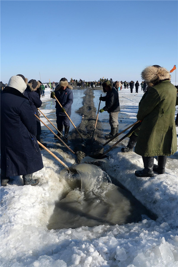 Ice fishing in NE China