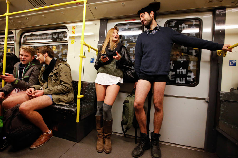 No pant for cold subway ride