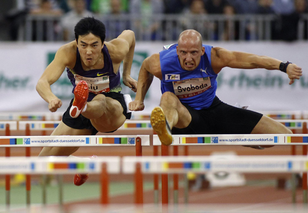 Hurdler Liu Xiang is third on European return