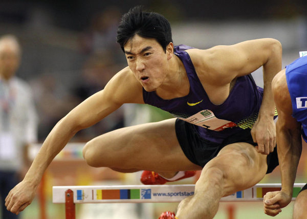 Hurdler Liu Xiang is third on European return